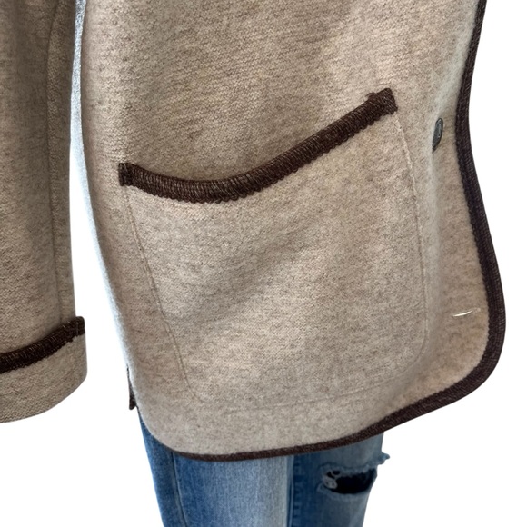 Vintage L.L. Bean beige wool button down coat M - Picture 5 of 14